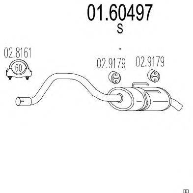 MTS 0160497 Глушитель выхлопных газов конечный