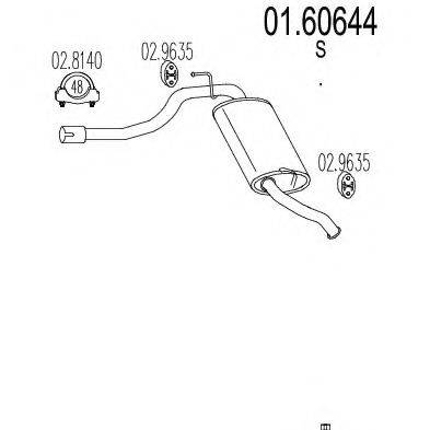MTS 0160644 Глушитель выхлопных газов конечный