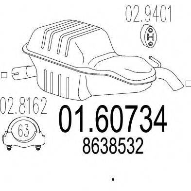 MTS 0160734 Глушитель выхлопных газов конечный