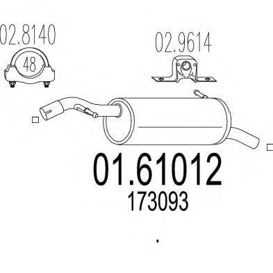 MTS 0161012 Глушитель выхлопных газов конечный