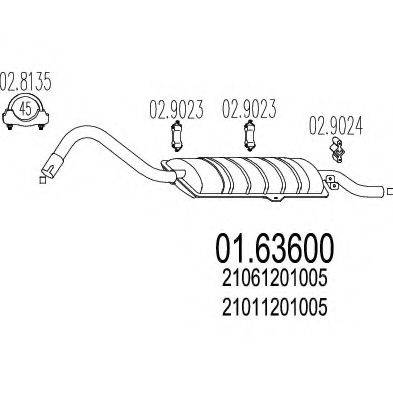 MTS 0163600 Глушитель выхлопных газов конечный
