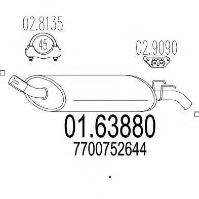 MTS 0163880 Глушитель выхлопных газов конечный