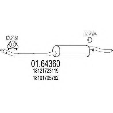 MTS 0164360 Глушитель выхлопных газов конечный