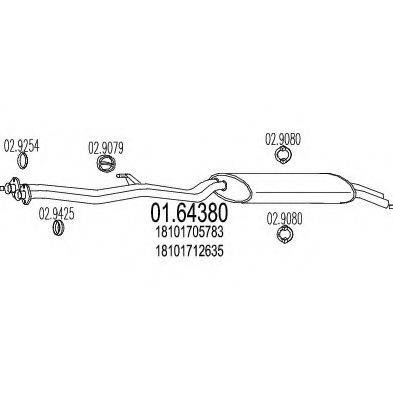 MTS 0164380 Глушитель выхлопных газов конечный