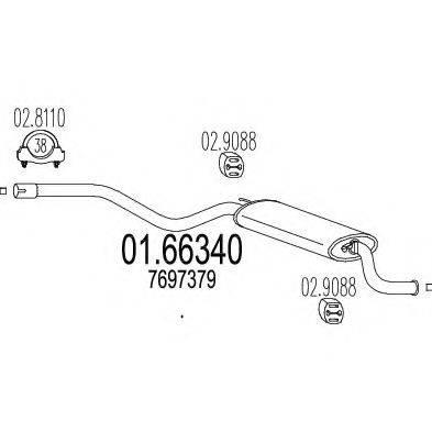 MTS 0166340 Глушитель выхлопных газов конечный