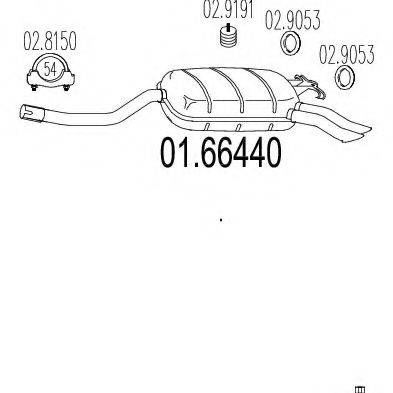 MTS 0166440 Глушитель выхлопных газов конечный