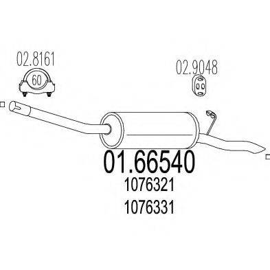 MTS 0166540 Глушитель выхлопных газов конечный