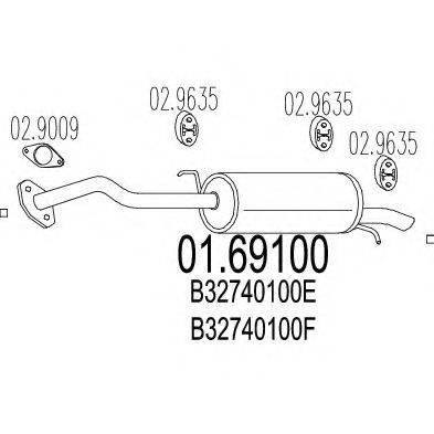 MTS 0169100 Глушитель выхлопных газов конечный
