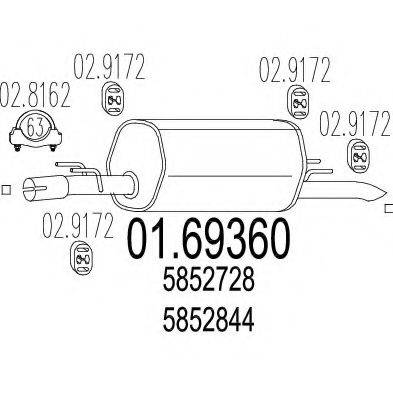 MTS 0169360 Глушитель выхлопных газов конечный