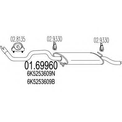 MTS 0169960 Глушитель выхлопных газов конечный