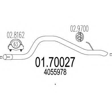 MTS 0170027 Труба выхлопного газа