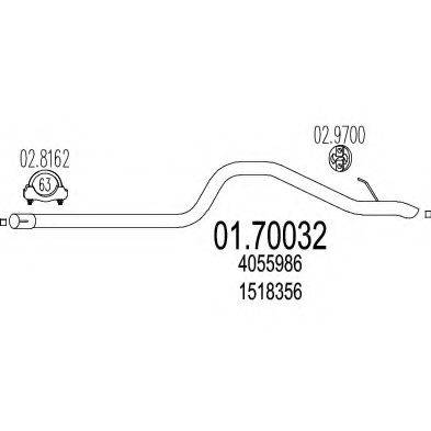 MTS 0170032 Труба выхлопного газа