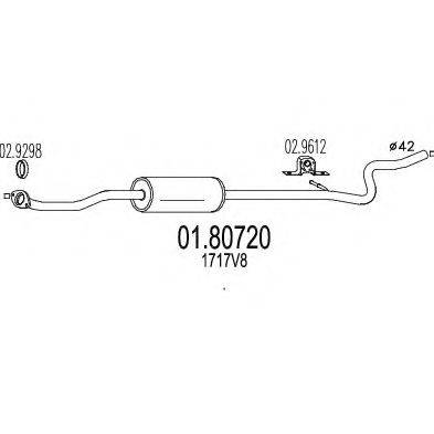 MTS 0180720 Средний глушитель выхлопных газов
