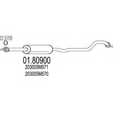 MTS 0180900 Средний глушитель выхлопных газов