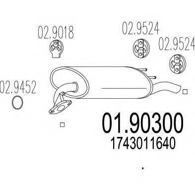 MTS 0190300 Глушитель выхлопных газов конечный