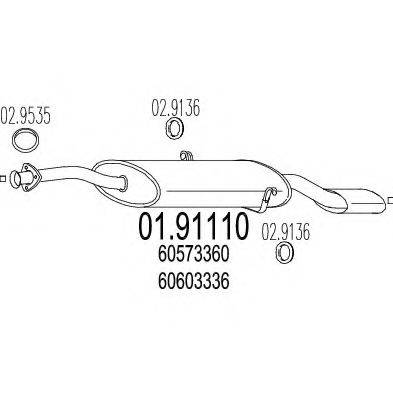 MTS 0191110 Глушитель выхлопных газов конечный