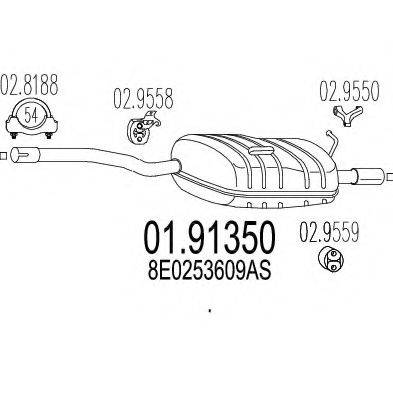 MTS 0191350 Глушитель выхлопных газов конечный