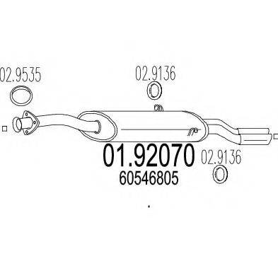 MTS 0192070 Глушитель выхлопных газов конечный