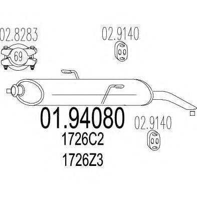MTS 0194080 Глушитель выхлопных газов конечный