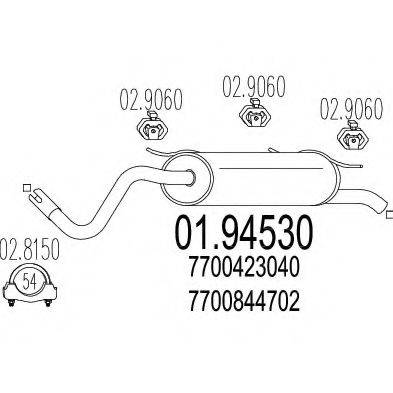 MTS 0194530 Глушитель выхлопных газов конечный