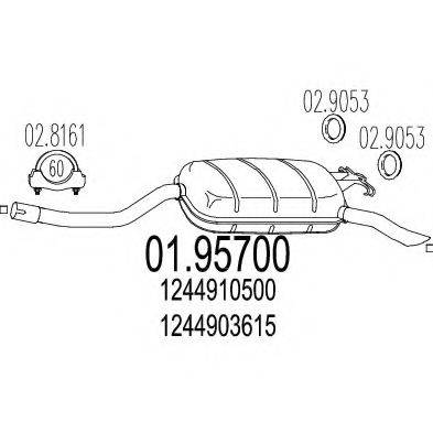 MTS 0195700 Глушитель выхлопных газов конечный
