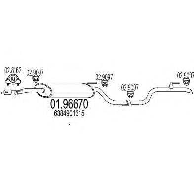 MTS 0196670 Глушитель выхлопных газов конечный