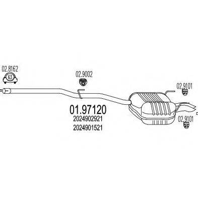 MTS 0197120 Глушитель выхлопных газов конечный