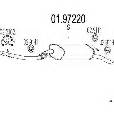 MTS 0197220 Глушитель выхлопных газов конечный