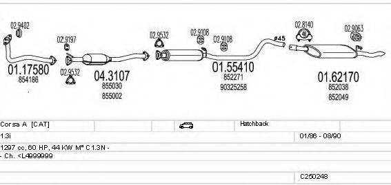 MTS C250248005383 Система выпуска ОГ