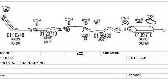 MTS C250862005031 Система выпуска ОГ