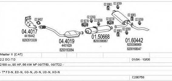 MTS C280758010687 Система выпуска ОГ