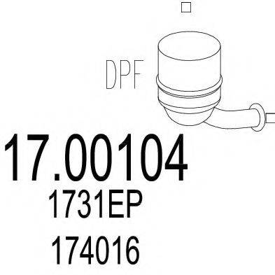 MTS 1700104 Сажевый / частичный фильтр, система выхлопа ОГ