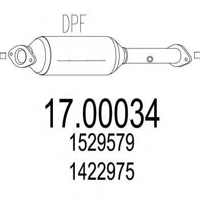 MTS 1700034 Сажевый / частичный фильтр, система выхлопа ОГ