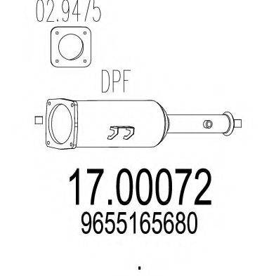 MTS 1700072 Сажевый / частичный фильтр, система выхлопа ОГ