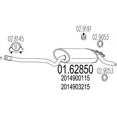 MTS 0162850 Глушитель выхлопных газов конечный