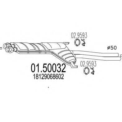 MTS 0150032 Средний глушитель выхлопных газов