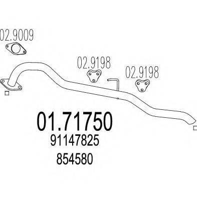 MTS 0171750 Труба выхлопного газа