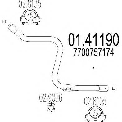 MTS 0141190 Труба выхлопного газа
