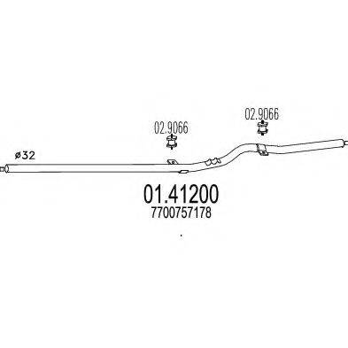 MTS 0141200 Труба выхлопного газа