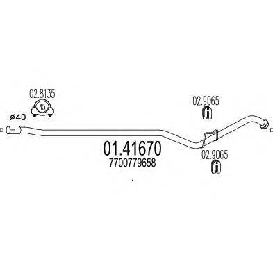 MTS 0141670 Труба выхлопного газа