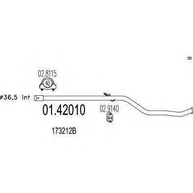 MTS 0142010 Труба выхлопного газа
