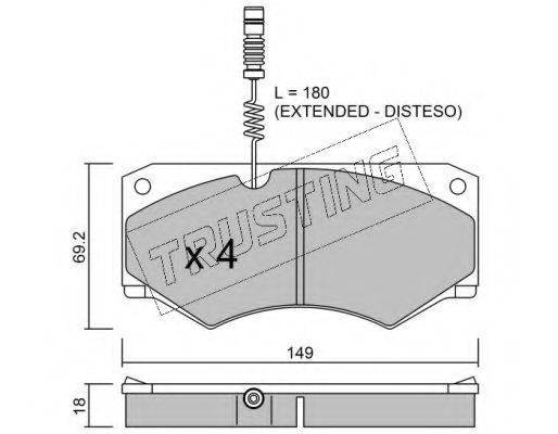 TRUSTING 0161 Комплект тормозных колодок, дисковый тормоз