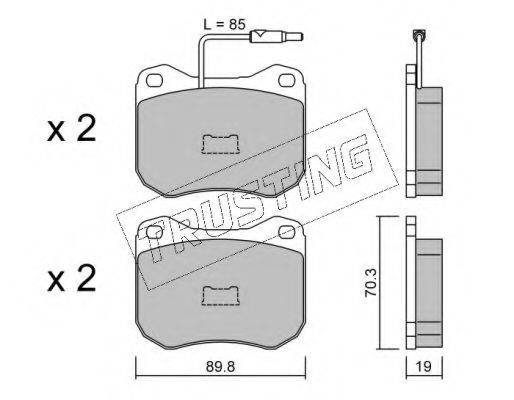 TRUSTING 0230 Комплект тормозных колодок, дисковый тормоз