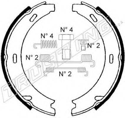 TRUSTING 052121K Комплект тормозных колодок, стояночная тормозная система