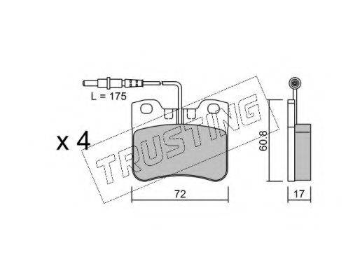 TRUSTING 0621 Комплект тормозных колодок, дисковый тормоз