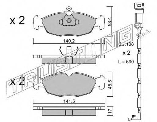 TRUSTING 0790W Комплект тормозных колодок, дисковый тормоз