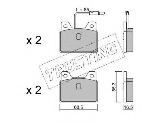 TRUSTING 0860 Комплект тормозных колодок, дисковый тормоз