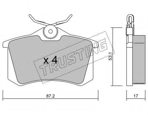 TRUSTING 1021 Комплект тормозных колодок, дисковый тормоз