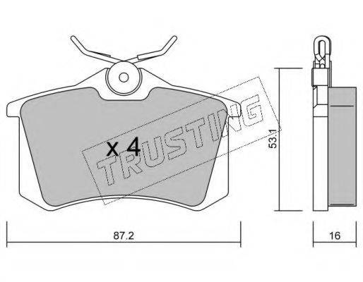 TRUSTING 1022 Комплект тормозных колодок, дисковый тормоз