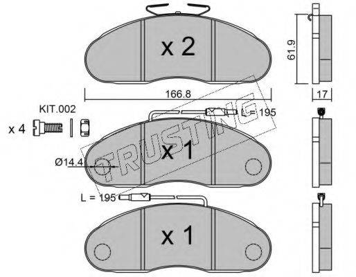 TRUSTING 1130 Комплект тормозных колодок, дисковый тормоз
